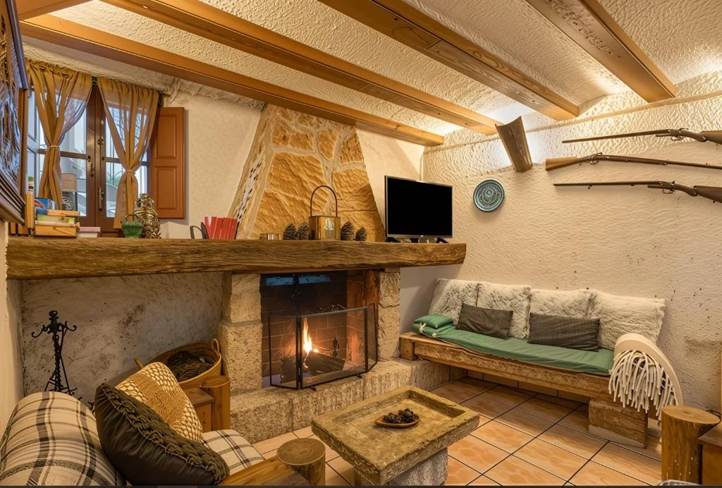 Salón con chimenea · Can Pavet