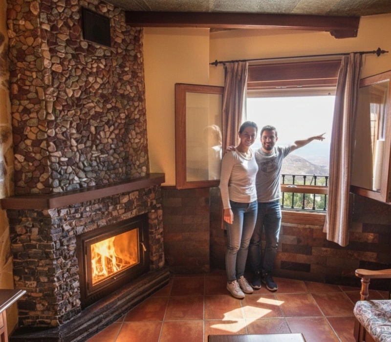 Sala con chimenea · Casas Rurales Benarum