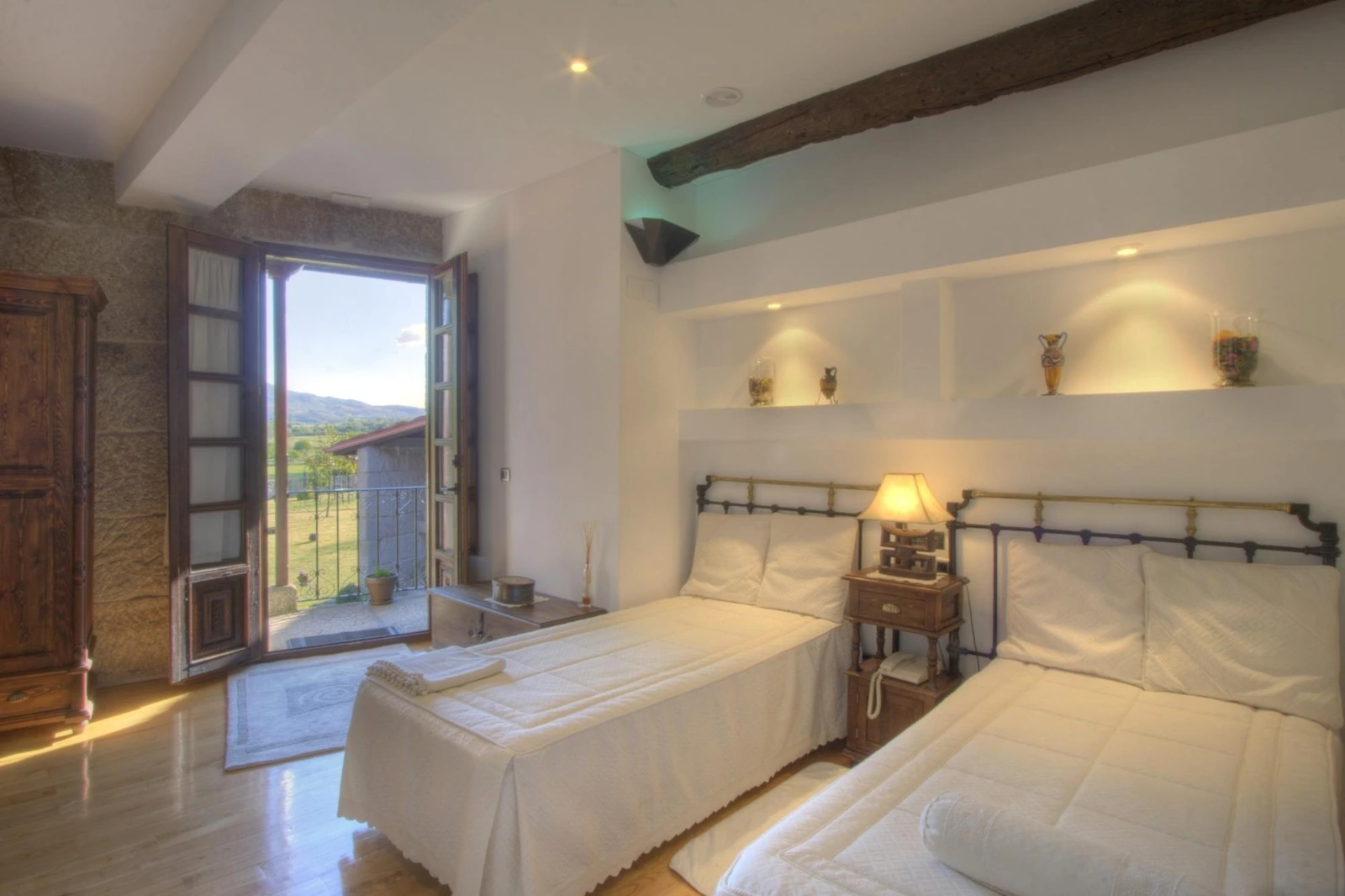 Habitación con dos camas · Casa Rural A Rousia
