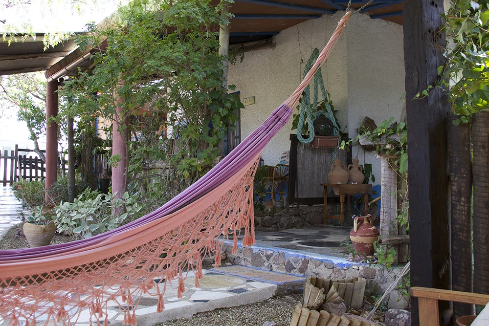Zona de hamacas en el patio