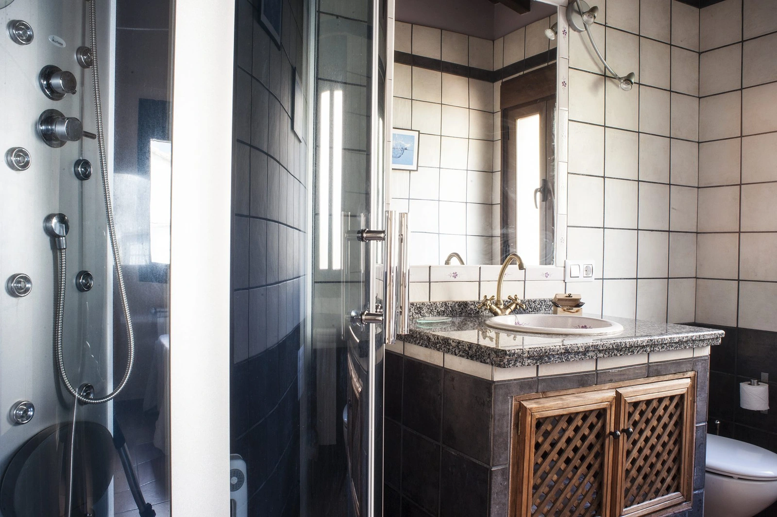 Baño con ducha de una de las casas · Ramajal Rural