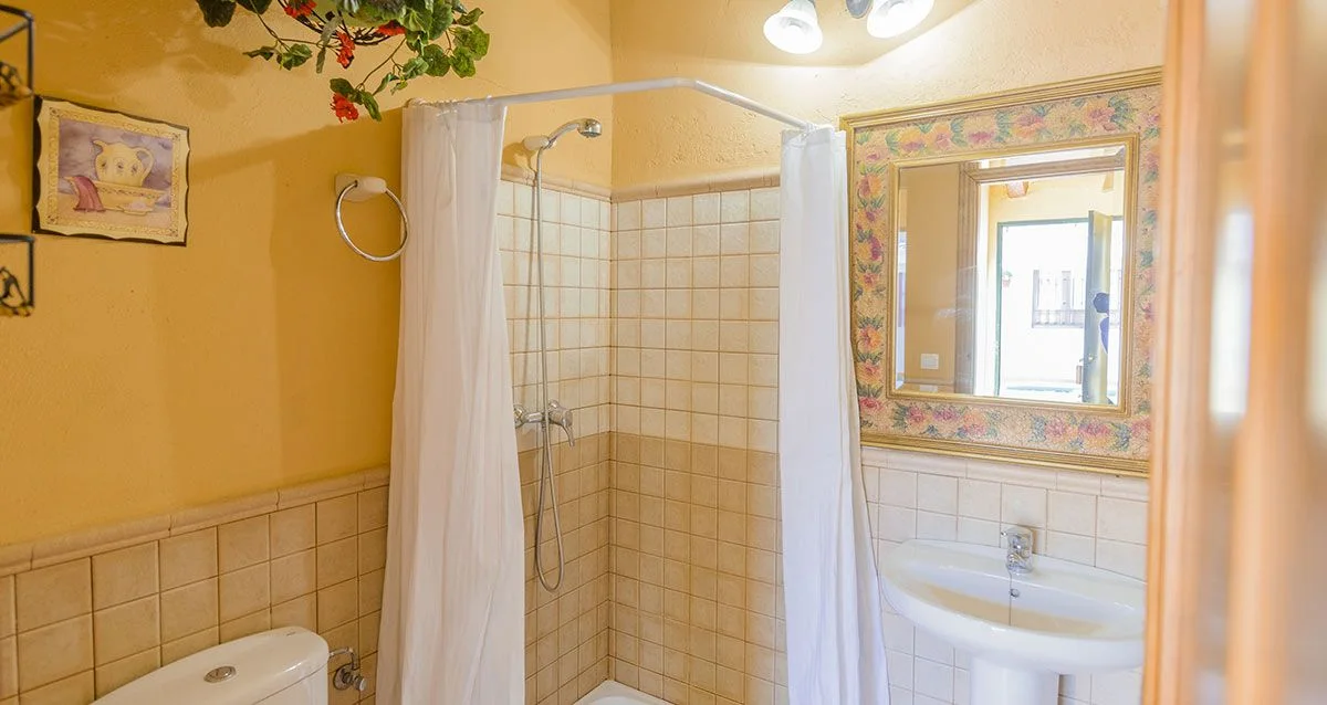 Baño de Rivero Rural con ducha, lavabo e inodoro