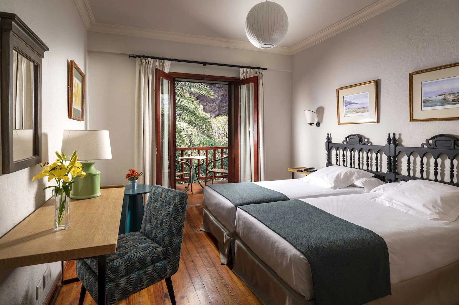 Ejemplo de habitación doble estándar del Parador. · Parador de El Hierro
