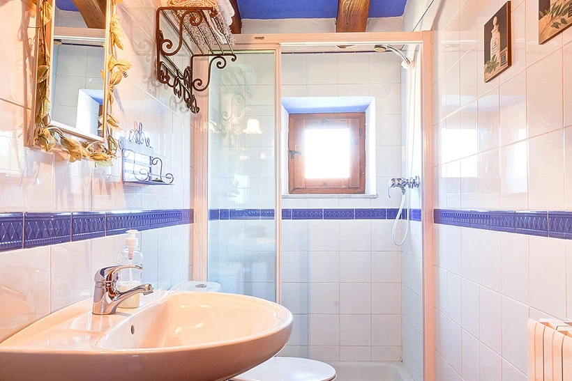 Baño con ducha del apartamento Garbí. · Mas Petit