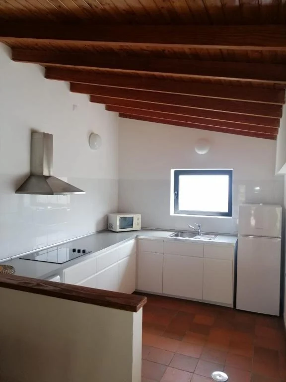 Cocina equipada y paredes de piedra de Casa Rural Pajaritos