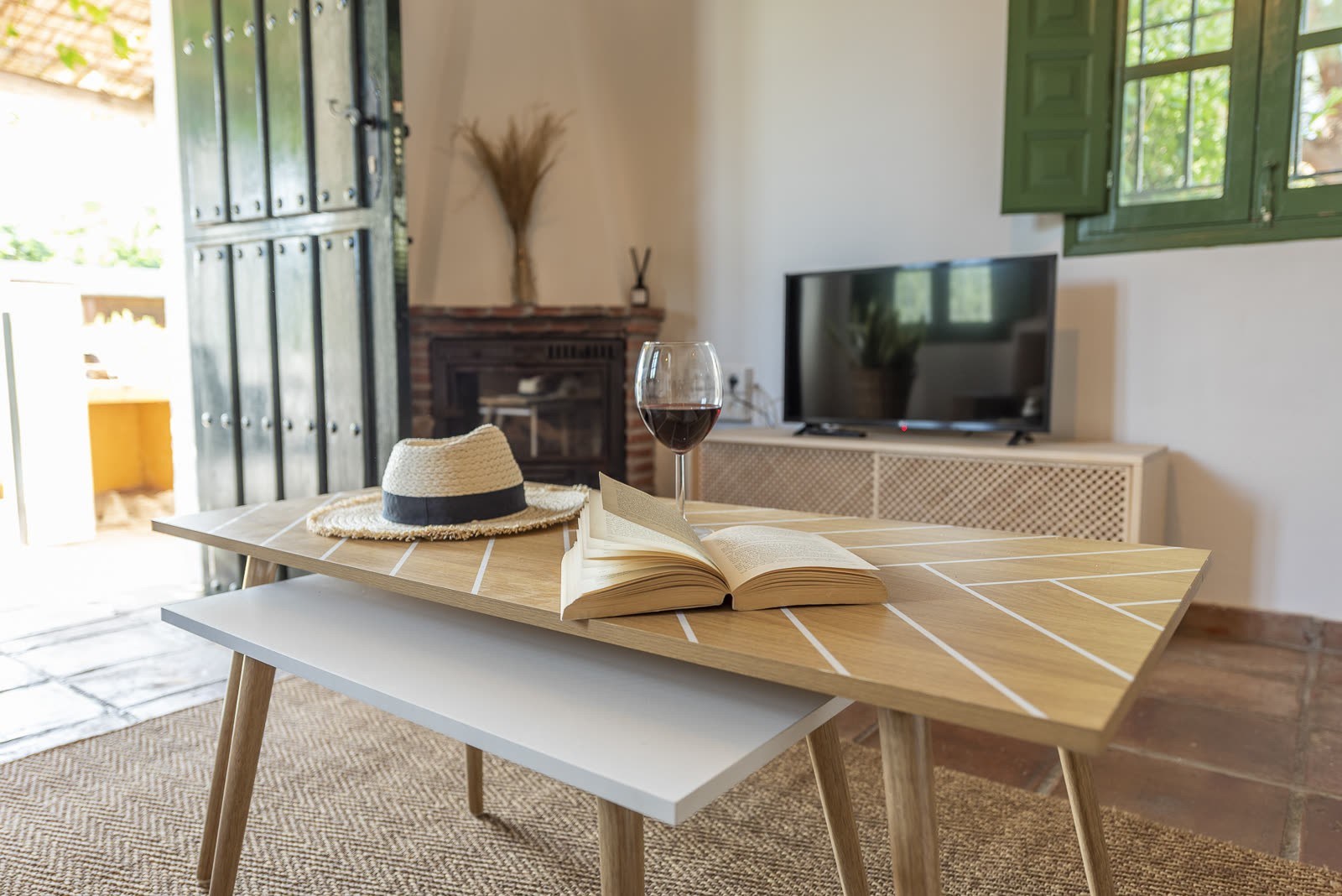 Sala de estar de un cottage de Finca Cantueso
