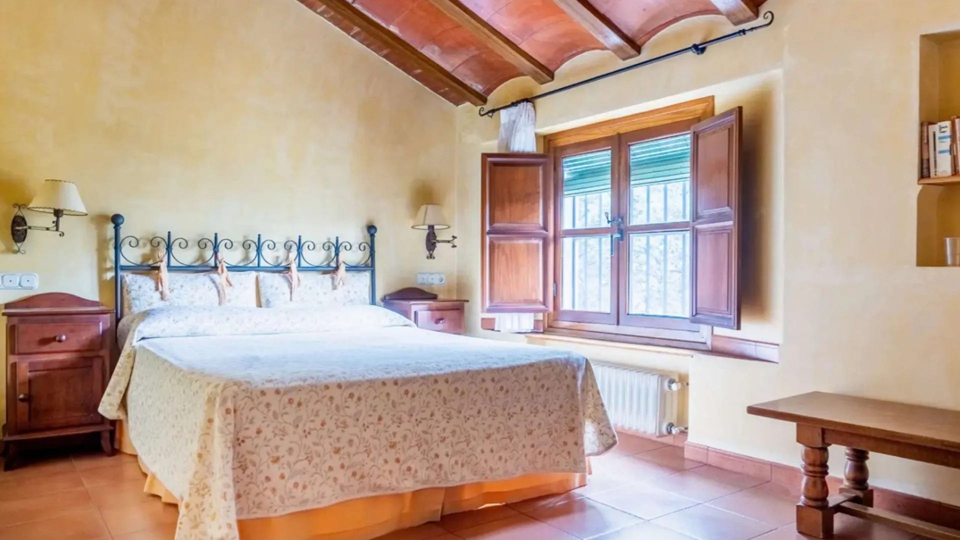 Dormitorio del apartamento El Pajar de Cortijo Montepaloma