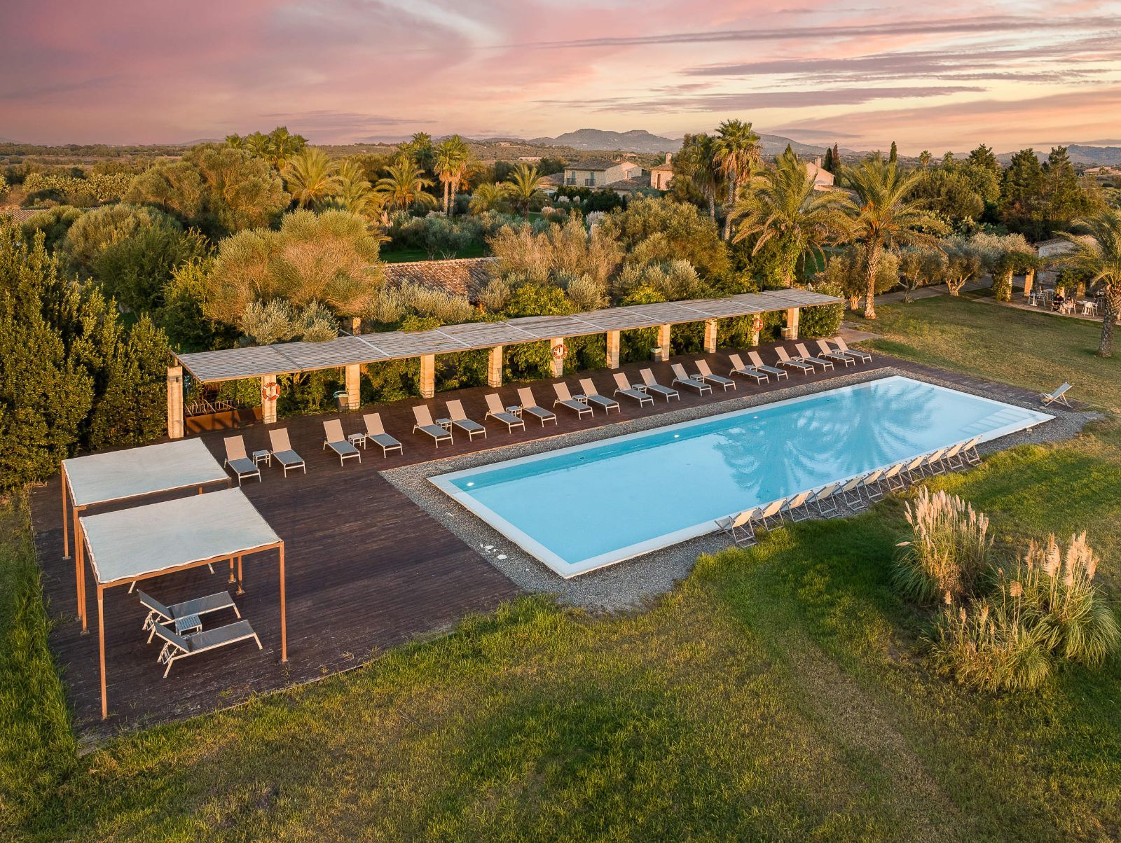Vista aérea de la piscina de Sa Franquesa Nova