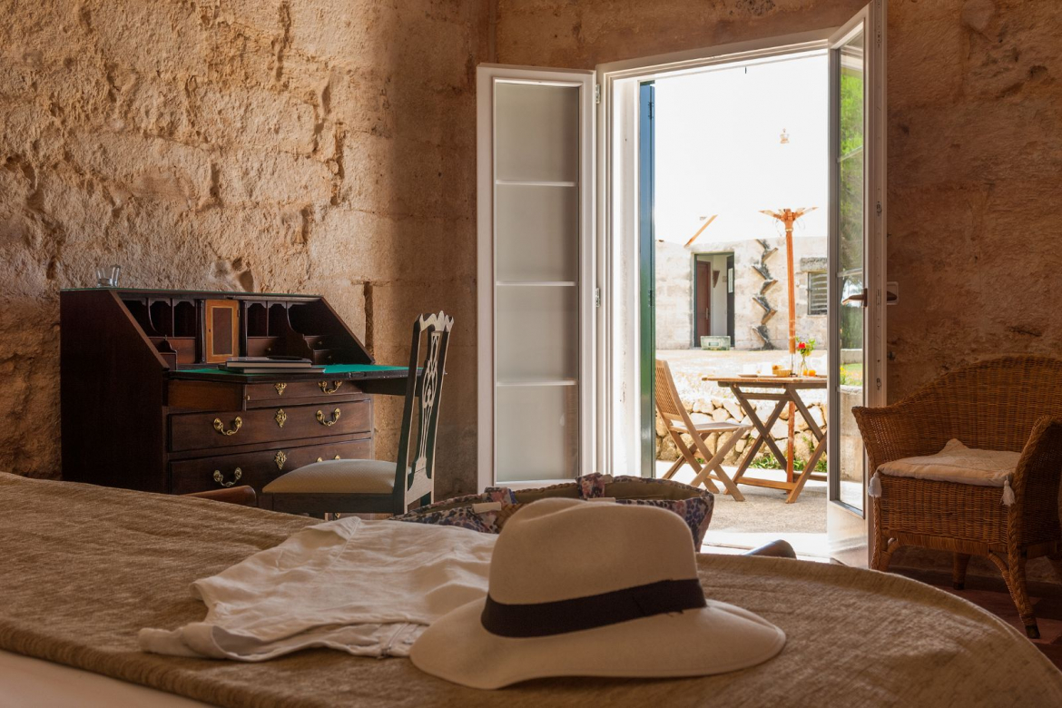 Habitación con patio de Alcaufar Vell