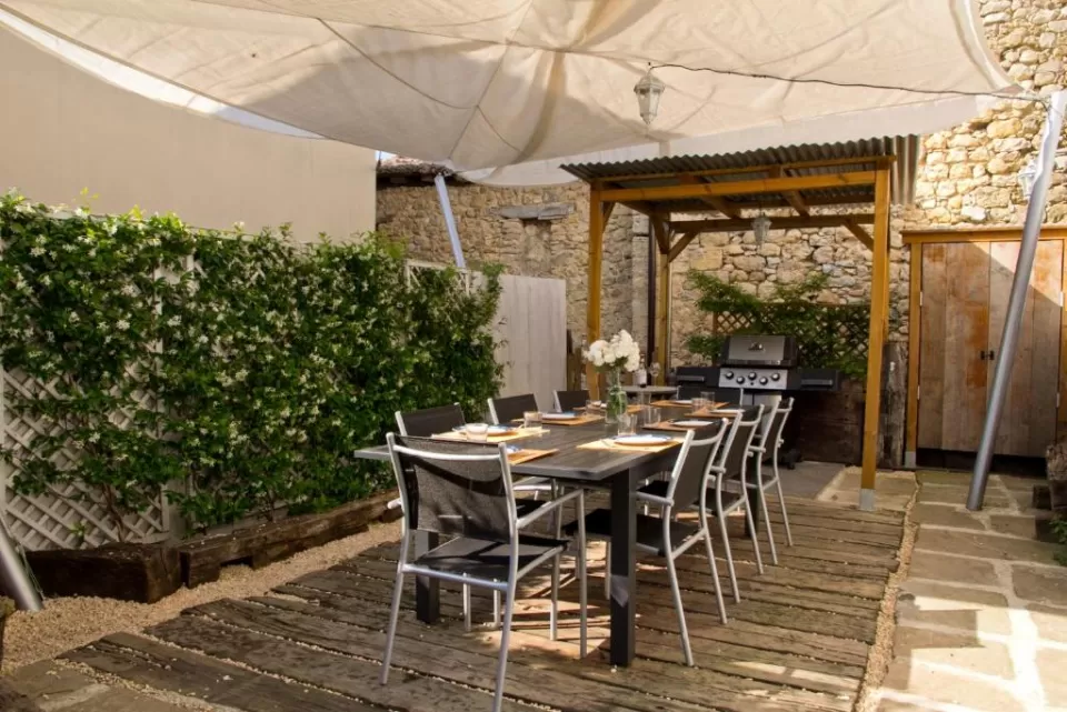 Terraza y barbacoa de Casa Gailupa