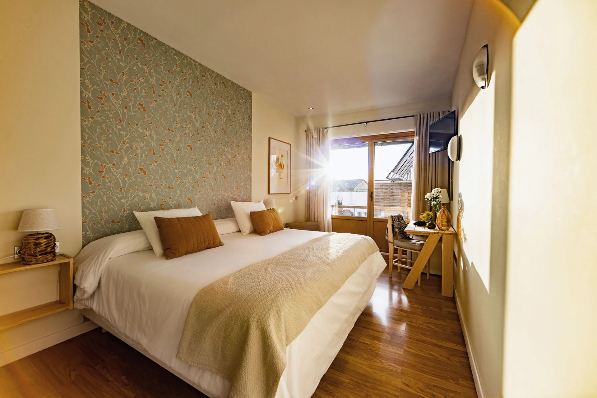 Habitación doble estándar con balcón del Eco Hotel Terrafranca en Frómista, Palencia