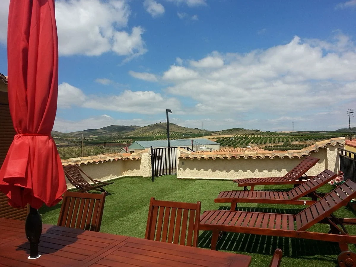 Terraza exterior de Entrefrutales
